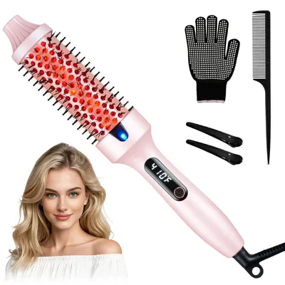 Produktbild von Tekoo Warmluftbürste Volumenbürste & Lockenstab mit Infrarot, Ionen-Funktion & Zubehör-Set