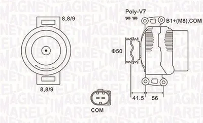 Produktbild von MAGNETI MARELLI 063732108010 Lichtmaschine Generator LiMa 180A 14V passend für MERCEDES-BENZ C-Klasse Limousine (W204) E-Klasse Limousine (W211)