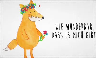 Produktbild von Mr. & Mrs. Panda Handtuch 50x100 Fuchs Blumen - Weiß - Geschenk, Blumenliebe, gesichtstuch, Boho, kleines, Liebe, Flauschtuch, Freundinnen, Mich