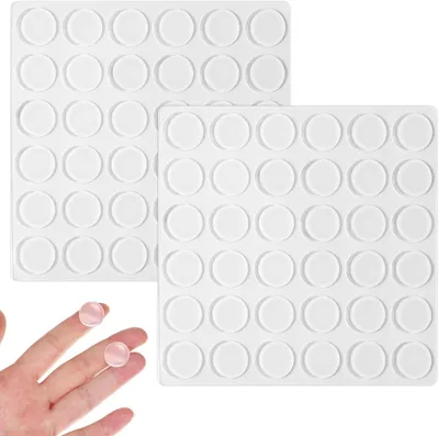 Produktbild von Antirutsch-Gummipuffer für Glasplatten, rund und flach, 15 x 2 mm