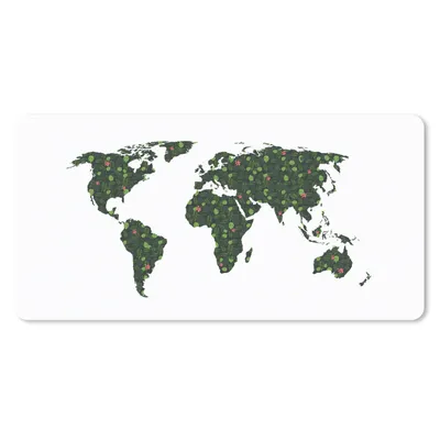 Produktbild von MuchoWow® Mauspad Mousepad Weltkarte - Muster - Blätter 60x30 cm - Mousepads - Maus Mat - Pad - Mausunterlage - Nachhaltig
