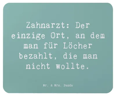 Produktbild von Mr. & Mrs. Panda Mauspad Spruch Zahnarzt Lochgebühr - Meeresbrise - Geschenk, computer mousepad, Berufsprodukte, Humor, Beruf, Zahnheilkunde, Berufsliebe, laptop, Sprüche