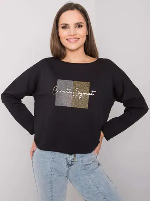 Produktbild von Rue Paris Damen-Sweatshirt ohne Verschluss Mancy schwarz S/M