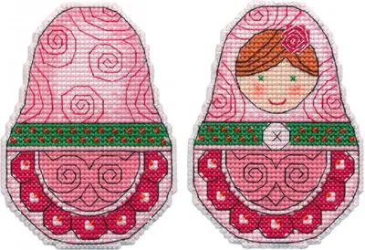 Produktbild von Oven Kreuzstichset "Weihnachtskugel. Matroschka", Zählmuster, 7x9,7cm
