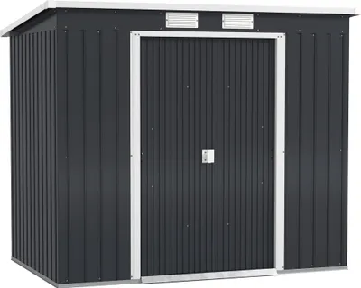 Produktbild von Outsunny Metall Gerätehaus 2,42 m², Geräteschuppen mit Pultdach Belüftung