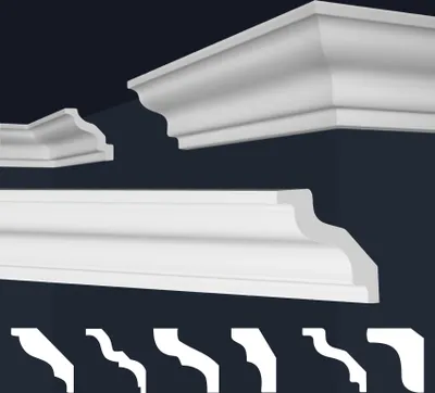 Produktbild von MARBET DESIGN Stuckleisten XPS Styropor weiß - Deckenleisten Deckenstuck Leisten E-Leisten - (2 Meter / 1 Leiste E-8)