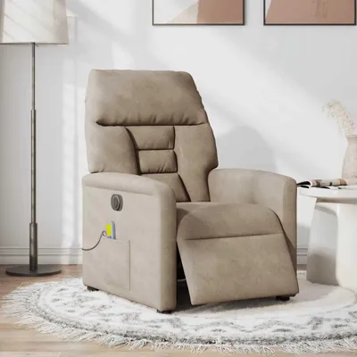 Produktbild von vidaXL Massagesessel Elektrisch Taupe Mikrofasergewebe