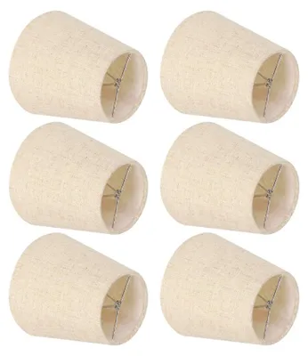 Mini-Lampenschirme für Kronleuchter, Landhausstil, Clip-On, 6 Stück