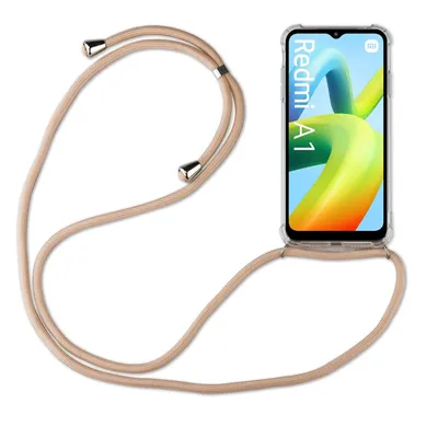 Produktbild von Handykette für Xiaomi Redmi A1 Handyhülle mit Band Hülle mit Kordel Handy Tasche Beige / Braun