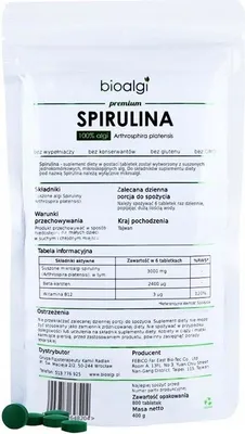 Zdjęcie produktu dla Spirulina Tabletki - 800 Tabletek (500 Mg) Bioalgi