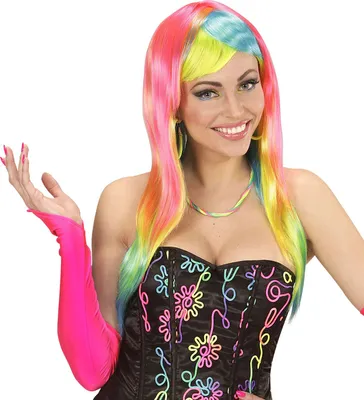 Produktbild von WIDMANN Perücke Neon Fashion mehrfarbig