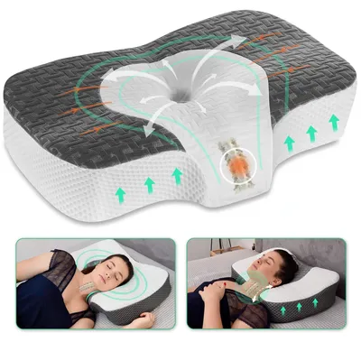 Image de Solidchoice - Coussin ergonomique de soutien cervical en mousse à mémoire de forme