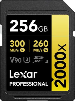 Image de LEXAR Carte SD Pro 256 Go 2000X 300 Mo/s