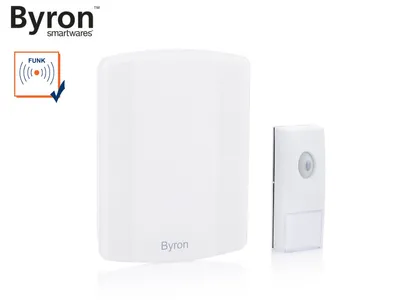 Produktbild von Byron B002E Funktürklingel Set MP3 BY002E, Weiß, 80 dB, IP44, Kunststoff, MP3, Kabellos