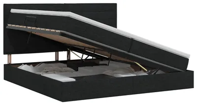 Obrázok produktu pre vidaXL Úložná posteľ s matracom čierna 200 x 200 cm látka