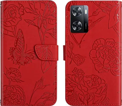Produktbild von Mobigear Butterfly  Realme Narzo 50 5G Hülle Klapphülle Geldbörse - Rot