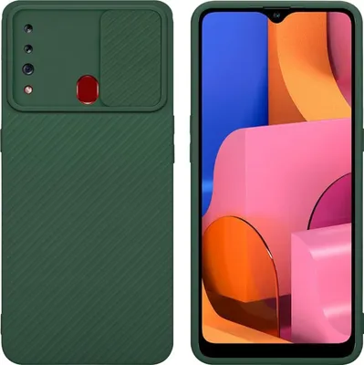 Produktbild von Cadorabo Hülle für Samsung Galaxy A20s Schutz Hülle in Grün Handyhülle TPU Etui Case Cover Kameraschutz