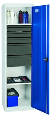 Zdjęcie produktu dla Szafka na narzędzia i materiały Stumpf 3000, RAL 7035/7016, 5 szuflad, 2 tace