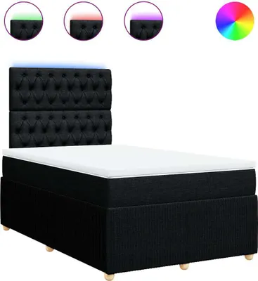 Produktbild von vidaXL Boxspringbett mit Matratze Schwarz 120x190 cm Stoff
