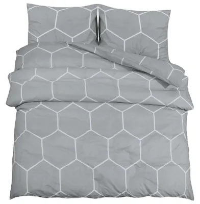 Produktbild von vidaXL Bettwäsche-Set Grau 225x220 cm Baumwolle