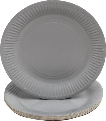 Image de Pronappe 25x 20 Assiettes en carton rondes, 23 cm Gris 79218I