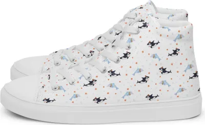 Produktbild von Mr. & Mrs. Panda Sneaker Damen Orca Zylinder Größe 36 - Weiß - Geschenk, Geburtstag, Narwal, Damenschuhe, Halbschuhe, Glitzer, Meer, Feier, Fete, Turnschuhe