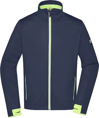 Produktbild von James+Nicholson JN1126 | Men`s Sports Softshell Jacket - Farbe: Navy/Bright Yellow - Größe: M