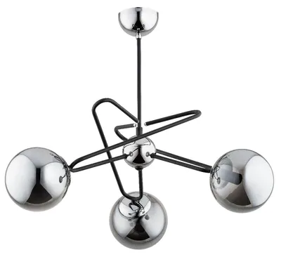 Zdjęcie produktu dla Lampa wisząca SAGITO czarna-chromowana 3xE14x10W metal wym:50x60x60cm IP20 Alfa