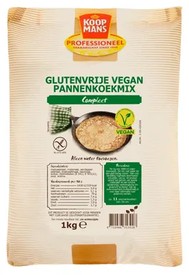 Obrázek produktu pro Koopmans Vegan Pannenkoekmix 1000g – Veganská směs na palačinky, nadýchaná a lahodná