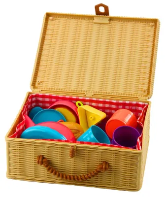 Image de LEAN Toys 28139 Service à thé pour enfants dans un panier, 23 pièces
