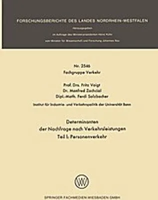 Obrázek produktu pro Determinanten der Nachfrage nach Verkehrsleistungen