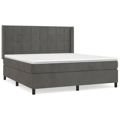 Produktbild von vidaXL Boxspringbett mit Matratze Dunkelgrau 180x200 cm Samt