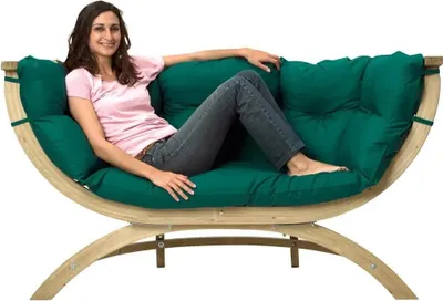 Produktbild von AMAZONAS Loungesofa Siena Due Verde inkl. Sitzkissen ca. 171,5 x 94 x 67 cm für Haus und Garten