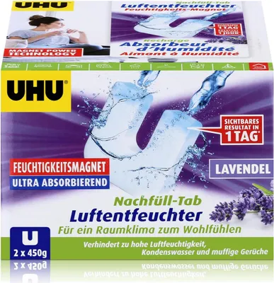 Immagine prodotto di UHU 53175 Scheda di ricarica UHU LAVENDEL per magnete antiumidità, 2 x 450 g