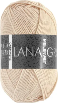 Produktbild von Lana Grossa Meilenweit 50 g Cashmere 4-fach Sockenwolle, Farbe:056 - Vanille