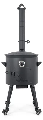 Produktbild von Posylka.de Feuerstelle Feuerofen Ø 40 cm Kasan 12 L flach Abzugsrohr Thermometer Feuerhaken, (8-St)