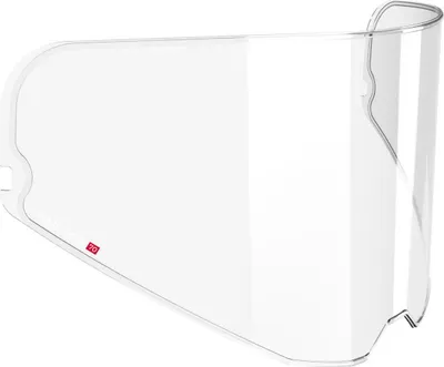 A clear, close-up product shot of a motorcycle helmet visor against a white background.