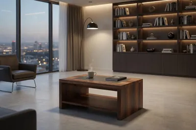 Image de Table basse fonctionnelle au design minimaliste, en bois