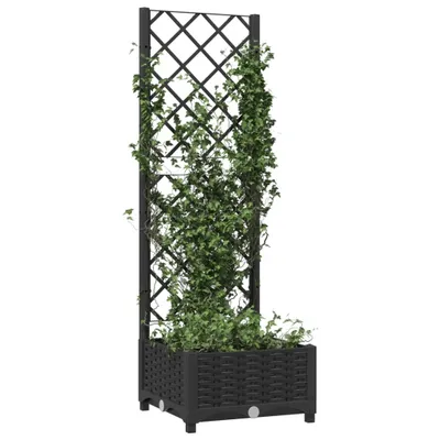 Produktbild von "Winterschlussverkauf "Garten-Pflanzgefäß/Garten-Hochbeet - CLORIS - Pflanzkasten - mit Spalier Schwarz 40 x 40 x 121,5 cm PP - NeuMöbel2207378