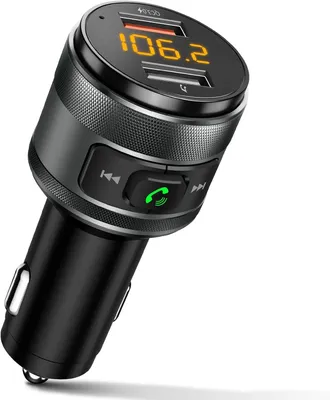 Produktbild von Bluetooth 5.0 FM-Transmitter für Autos, 3.0, drahtloser Bluetooth-FM-Radio-Adapter, Musikplayer, FM-Transmitter / Autosatz mit Freisprechfunktion und 2 USB-Anschlüssen, Ladegerät, unterstützt USB-Player