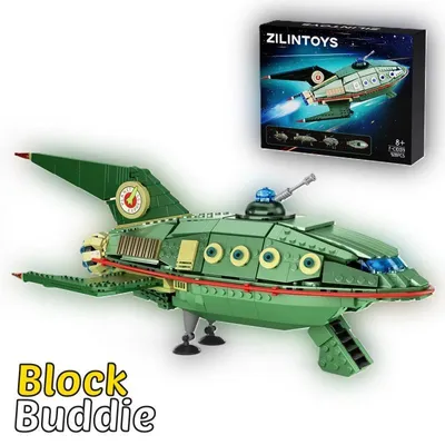 Produktbild von Klemmbausteine Futurama Planet Express Raumschiff MOC Fry Bender Leela 928 Teile