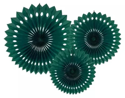 Obrázek produktu pro 3 papírové růžice tmavě zelené 20 cm - 30 cm
