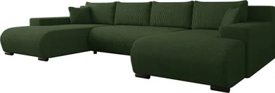 Produktbild von MIRJAN24 Ecksofa Nojan Cord, Wohnzimmer Eckcouch mit Bettkasten und Schlaffunktion, U-Form (Farbe: Poso 14)
