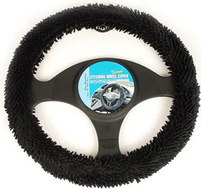 Produktbild von LENKRADHÜLLE ø 39cm SHAGGY schwarz Lenkradbezug Lenkradschoner Lenkrad Bezug 22