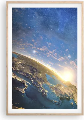 Produktbild von Gerahmtes Poster - Rahmen in heller Eiche - Kosmos Erde - 61x91,5 cm - Wand Bild - Wanddeko - Wandbilder - Kunstposter - Wandposter - Bilderrahmen - Bilder - Kunstdruck - Wandbild - P2NPA61x91-3809
