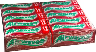 Produktbild von Wrigleys Airwaves Cherry Menthol Dragees, Kaugummi, 30 Packungen à 12 Kaugummis