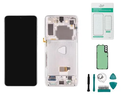 Produktbild von Samsung Galaxy S21+ 5G Display (mit Rahmen) Phantom Silver (silber) - Set
