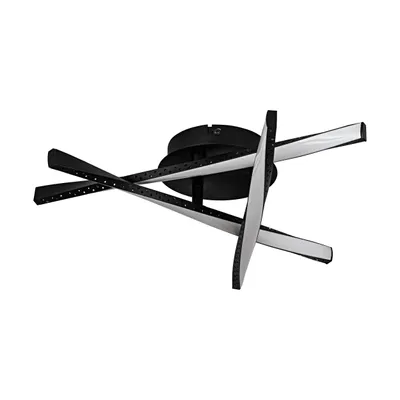 Produktbild von EGLO LED Deckenleuchte Adeje, Deckenlampe in schwarz und Kunststoff in weiß, Lampe Decke für Wohnzimmer, Schlafzimmer und Flur, warmweiß