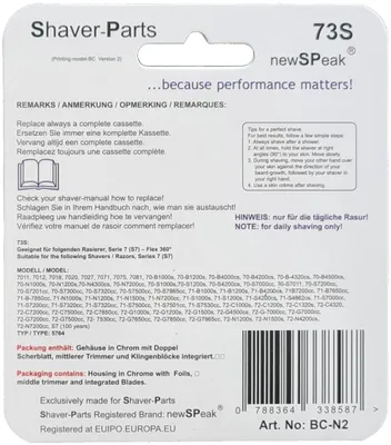 Image de Tête de rasage SCANPART compatible avec Braun 73S (53S) - Tête de rasage de rechange