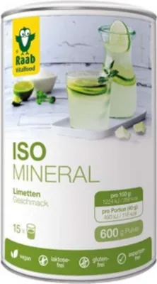 Produktbild von Raab Vitalfood Iso Mineral Limette Pulver | 600 g | isotonisches Getrnk | vegan